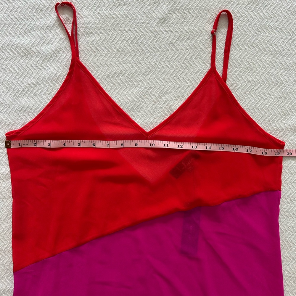 NWT Lulus Resortwear Bright Magenta Sheer Maxi Slip Dress Cover-Up Size Medium - Picture 9 of 15